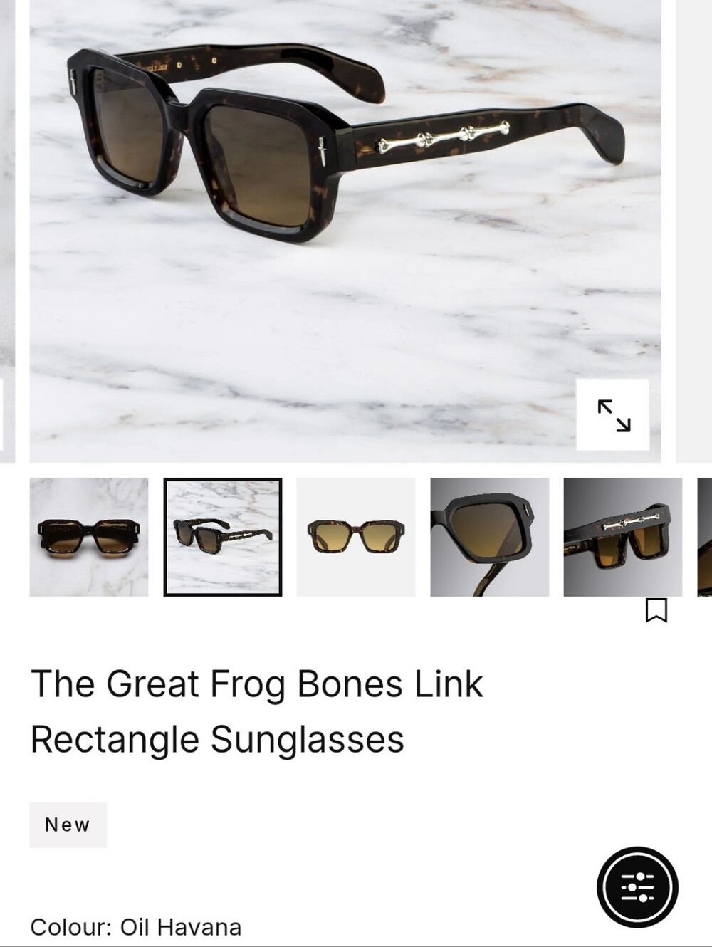 Bones Link Rectangle Sunglasses - Tortoiseshell/Brown - Picture 2 of 9